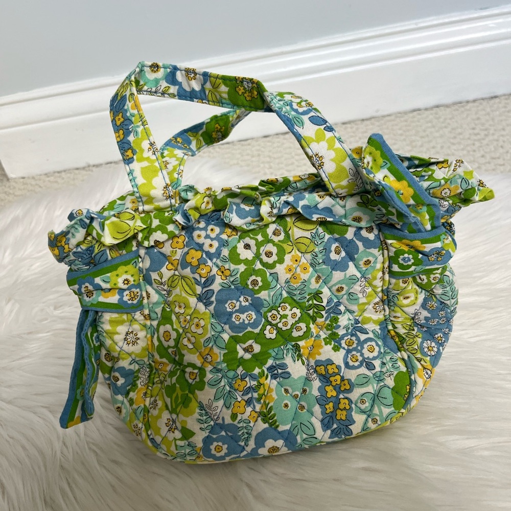 Vera Bradley Little Princess Girls Purse Tote English Meadow Bag Floral Bows - Picture 2 of 5